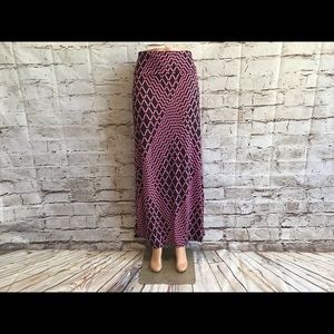 Maxi long Pink/Black Diamond Skirt